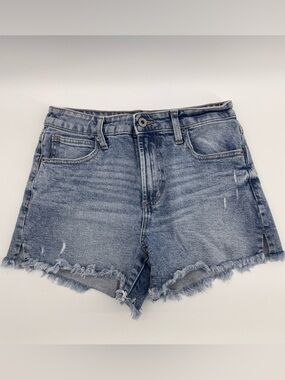 BCBGeneration High Rise Distressed Frayed Hem Denim Shorts Size 5/27